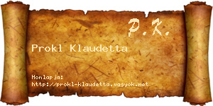 Prokl Klaudetta névjegykártya